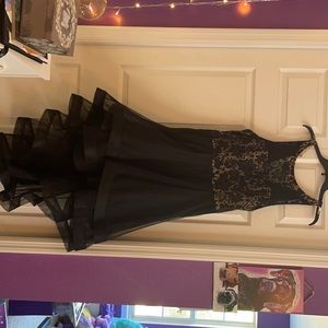 High low Black and Tan dress